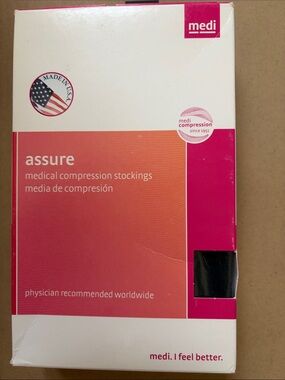 Medi Assure Black Medical Compression Pantyhose - Medium